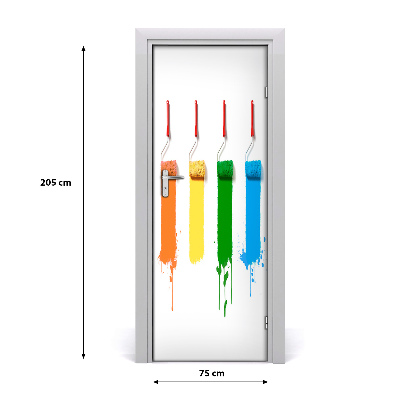 Selbstklebendes wandbild an der wand Farbroller