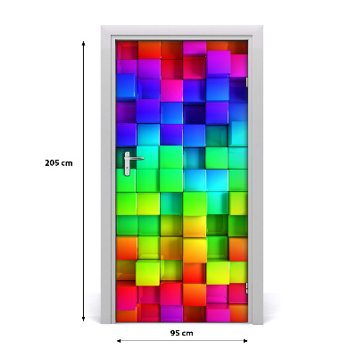 Selbstklebender aufkleber an der tür Bunte kästen