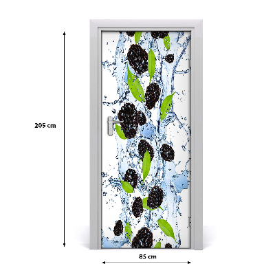 Selbstklebender aufkleber an der tür Brombeeren und wasser