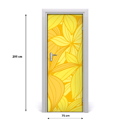 Selbstklebender aufkleber an der tür Gelbe blumen