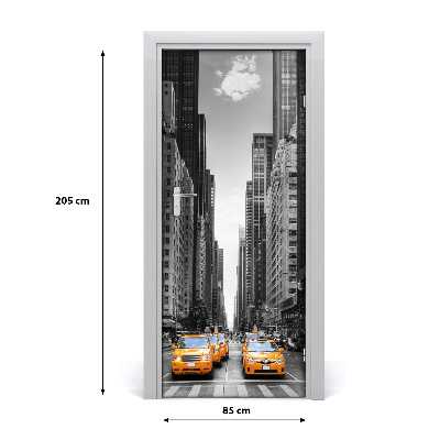 Selbstklebendes wandbild an der wand New yorker taxis