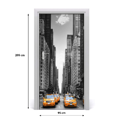 Selbstklebendes wandbild an der wand New yorker taxis