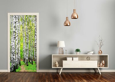 Selbstklebendes wandbild an der wand Birkenwald