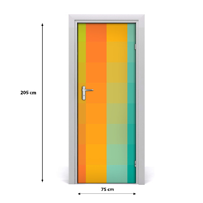 Selbstklebender aufkleber an der tür Bunte quadrate