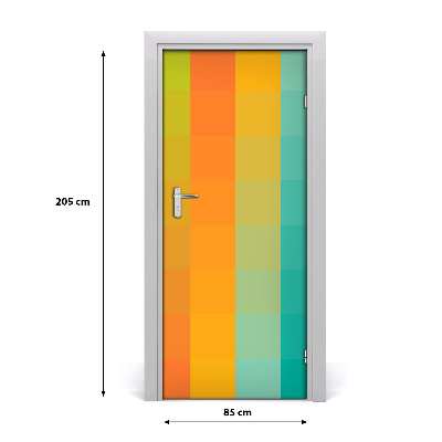 Selbstklebender aufkleber an der tür Bunte quadrate