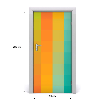 Selbstklebender aufkleber an der tür Bunte quadrate