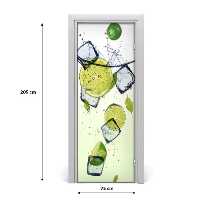 Selbstklebender aufkleber an der tür Limes und eis