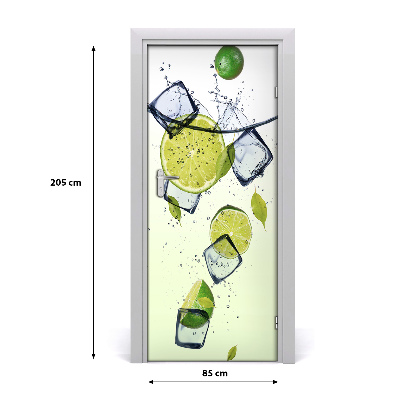 Selbstklebender aufkleber an der tür Limes und eis