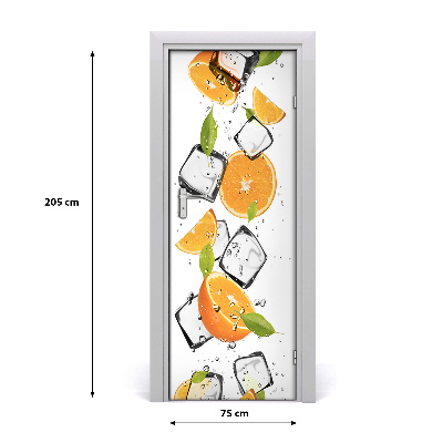 Selbstklebender aufkleber an der tür Orangen und eis