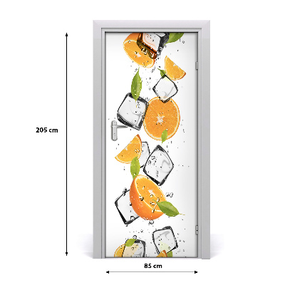 Selbstklebender aufkleber an der tür Orangen und eis