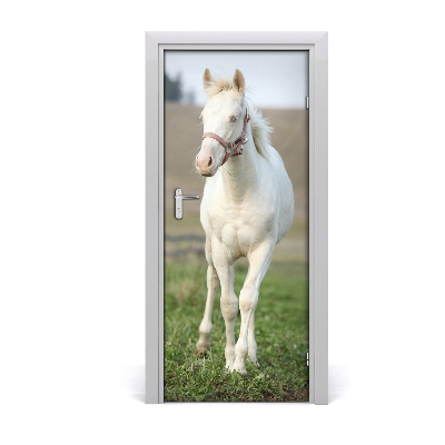 Selbstklebender aufkleber an der tür Pferd albino