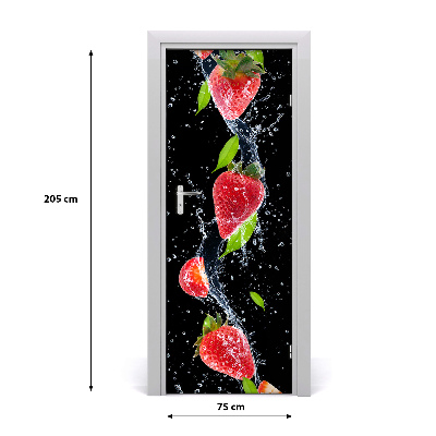 Selbstklebender aufkleber an der tür Erdbeeren