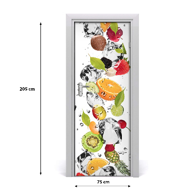 Selbstklebender aufkleber an der tür Obst und wasser