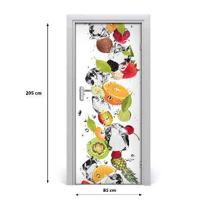 Selbstklebender aufkleber an der tür Obst und wasser