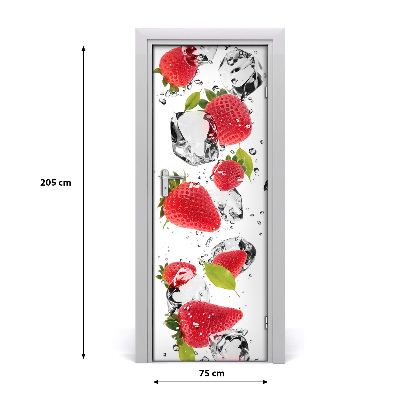 Selbstklebender aufkleber an der tür Erdbeeren