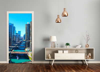 Selbstklebendes wandbild an der wand Chicago river