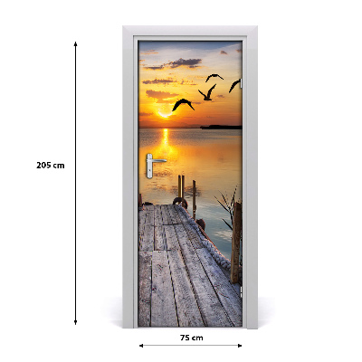 Selbstklebendes wandbild an der wand Holzsteg
