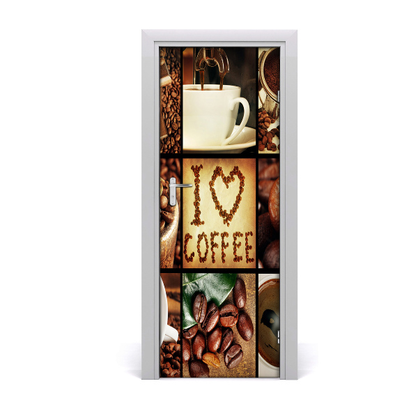 Selbstklebendes wandbild an der wand Zu hause kaffee collage