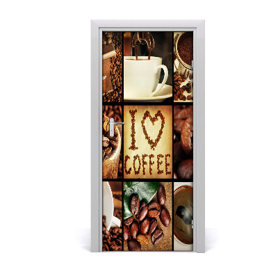 Selbstklebendes wandbild an der wand Zu hause kaffee collage