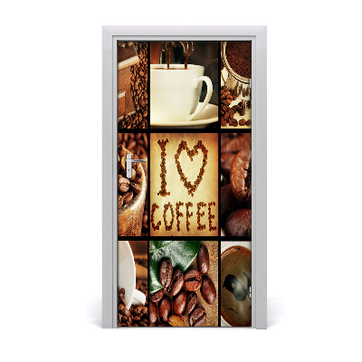 Selbstklebendes wandbild an der wand Zu hause kaffee collage