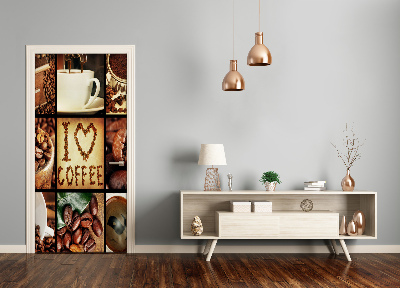 Selbstklebendes wandbild an der wand Zu hause kaffee collage