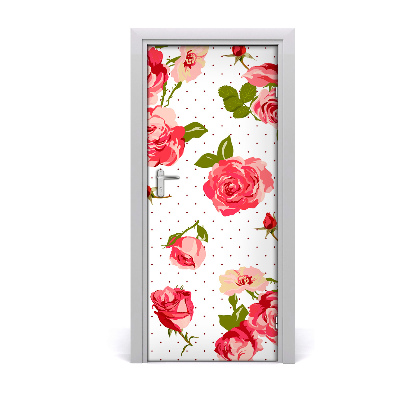 Selbstklebender aufkleber an der tür Wilde rosen