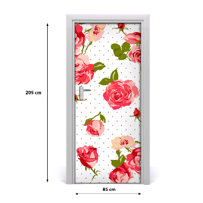 Selbstklebender aufkleber an der tür Wilde rosen