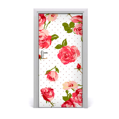 Selbstklebender aufkleber an der tür Wilde rosen