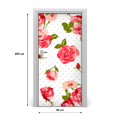 Selbstklebender aufkleber an der tür Wilde rosen