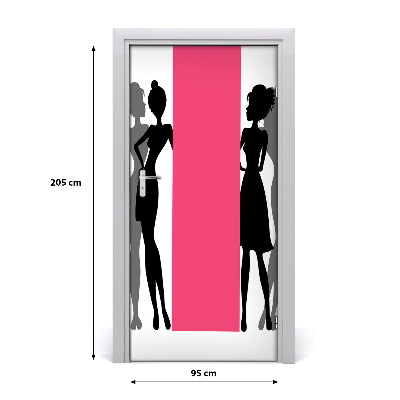 Selbstklebendes wandbild an der wand Silhouetten von frauen