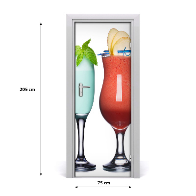 Selbstklebender aufkleber an der tür Bunte cocktails