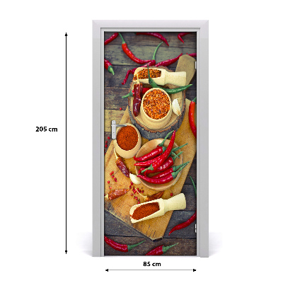 Selbstklebender aufkleber an der tür Peperoni