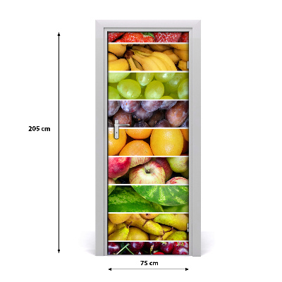 Selbstklebender aufkleber an der tür Bunte früchte