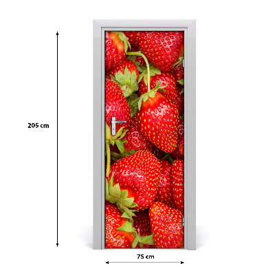 Selbstklebender aufkleber an der tür Erdbeeren