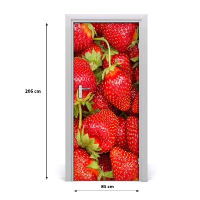 Selbstklebender aufkleber an der tür Erdbeeren