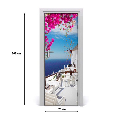 Selbstklebendes wandbild an der wand Santorini, griechenland