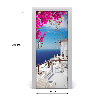 Selbstklebendes wandbild an der wand Santorini, griechenland