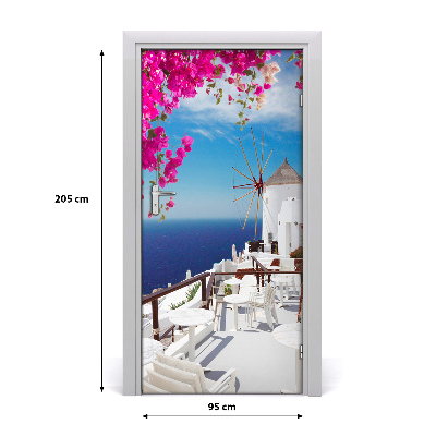 Selbstklebendes wandbild an der wand Santorini, griechenland