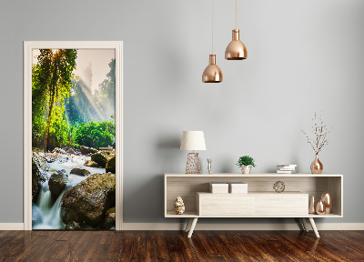 Selbstklebendes wandbild an der wand Wasserfall im wald