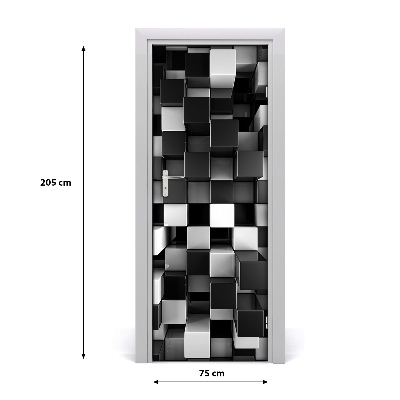 Selbstklebender aufkleber an der tür Abstraction würfel