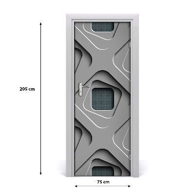 Selbstklebender aufkleber an der tür 3d-abstraktion