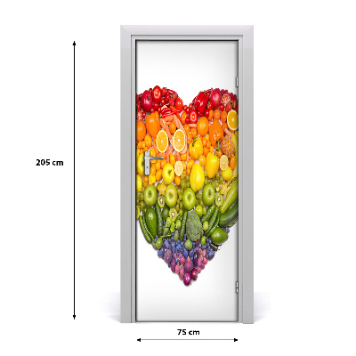 Selbstklebender aufkleber an der tür Obst herz