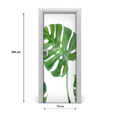 Selbstklebender aufkleber an der tür Monstera