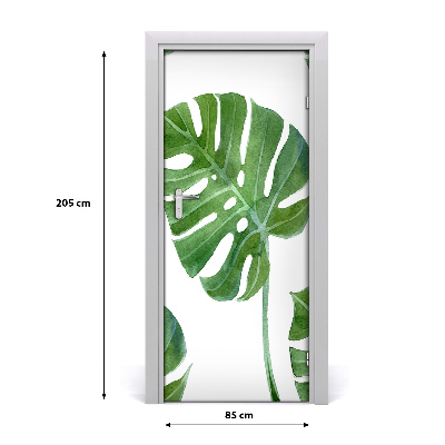 Selbstklebender aufkleber an der tür Monstera