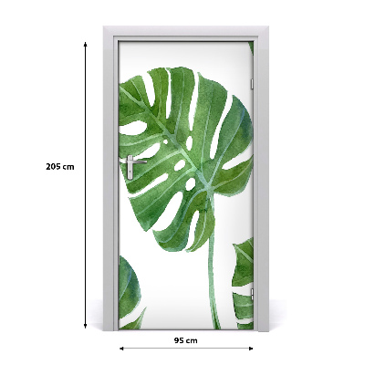 Selbstklebender aufkleber an der tür Monstera