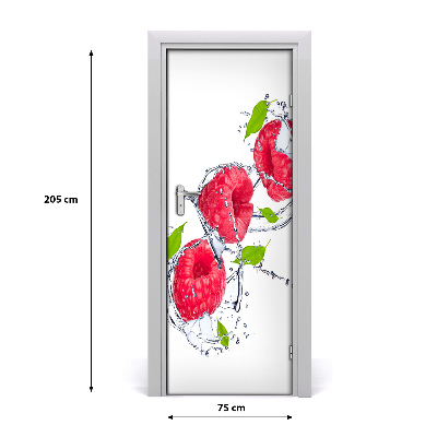 Selbstklebender aufkleber an der tür Himbeeren