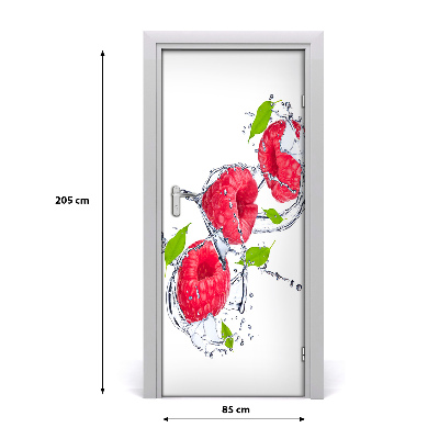 Selbstklebender aufkleber an der tür Himbeeren