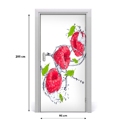 Selbstklebender aufkleber an der tür Himbeeren