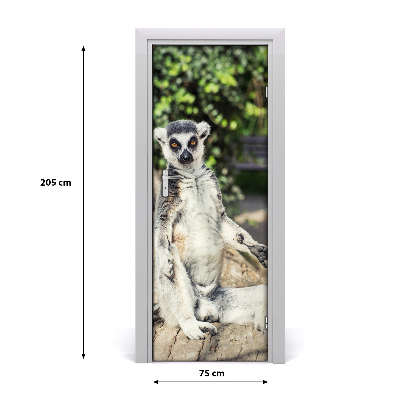 Selbstklebender aufkleber an der tür Lemur