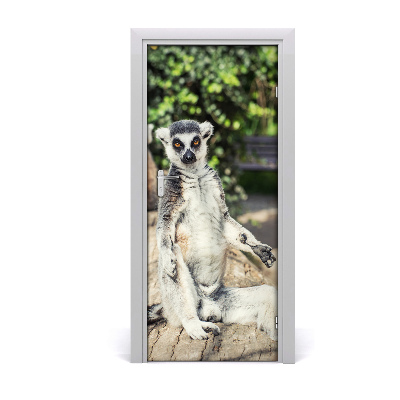 Selbstklebender aufkleber an der tür Lemur